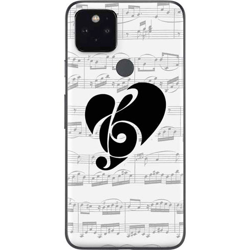 BW Musical Notes Google Pixel 5 Skin